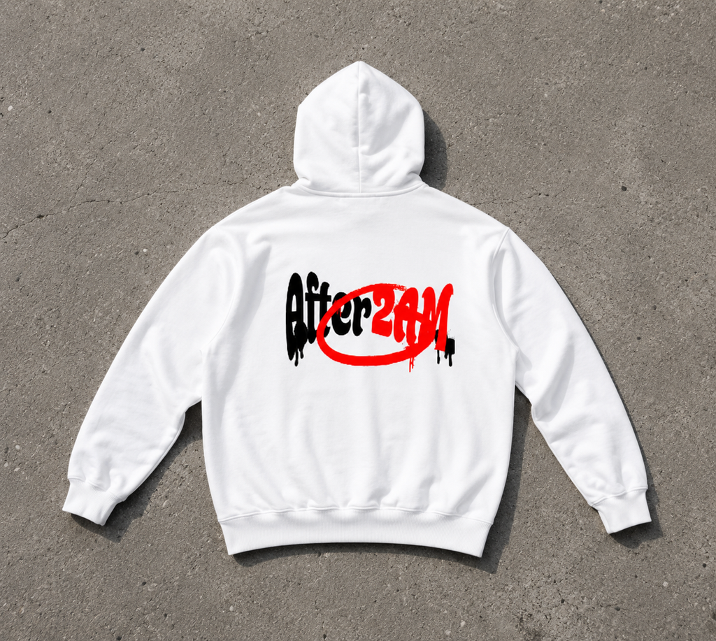 After2AM White Heavyweight Hoodie